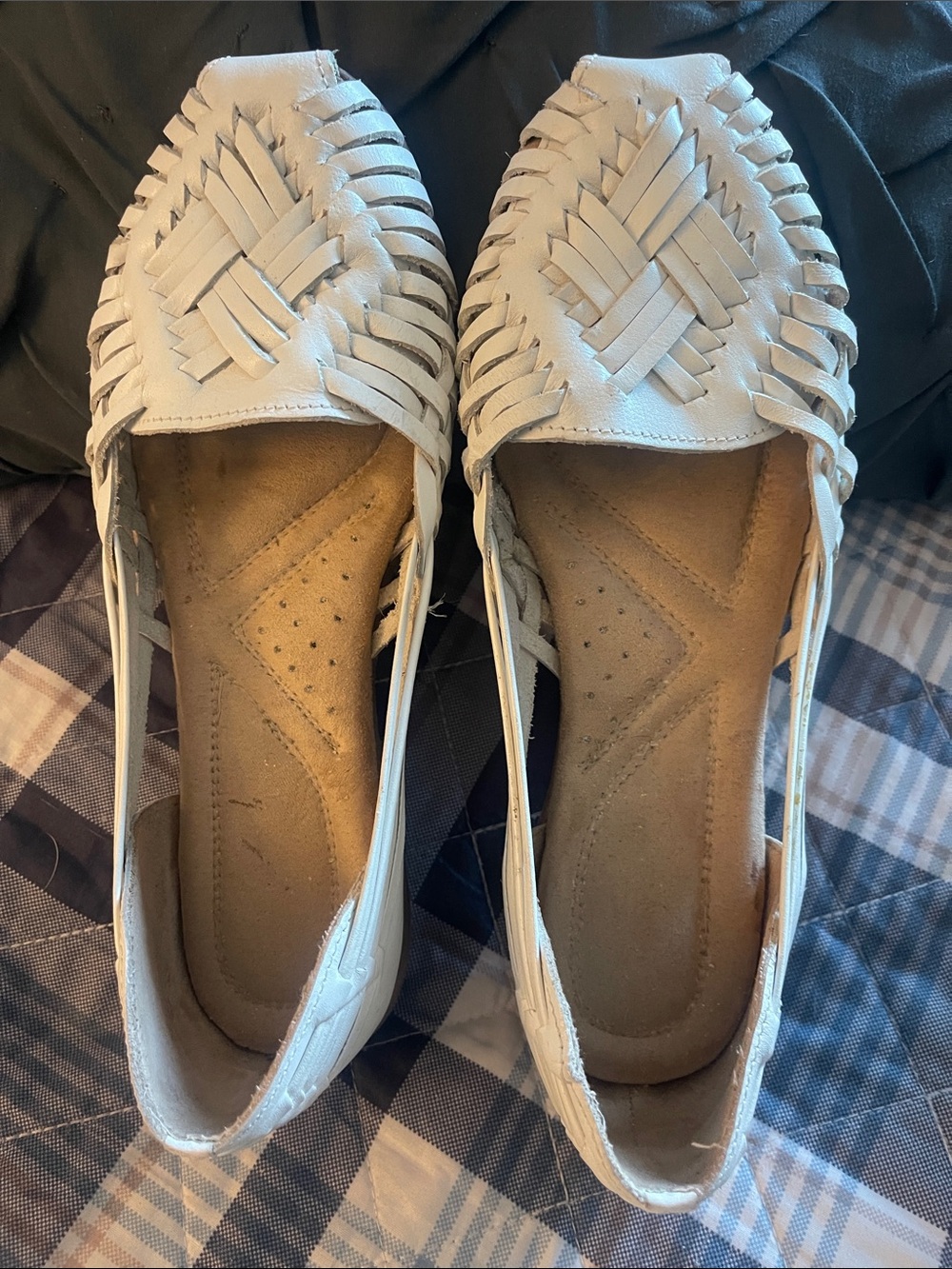 Naturalizer White Woven Huarache Flats